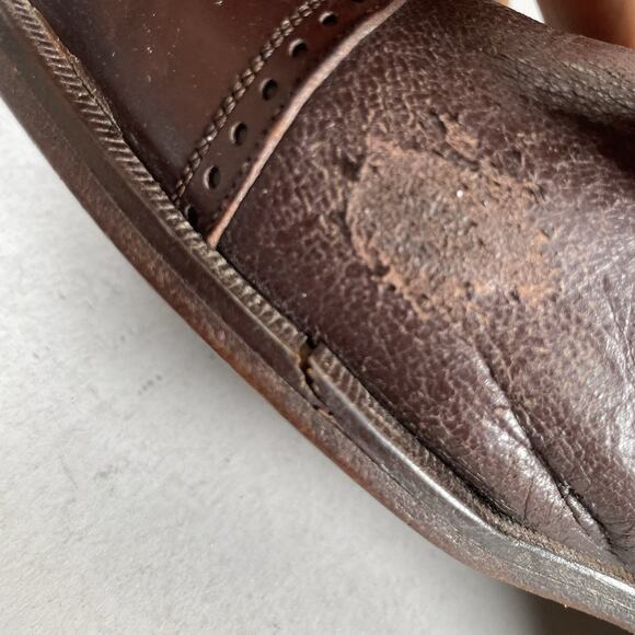 Mezlan Nicola Men's Size 10.5 M Brown Leather Cap Toe Lace-Up Oxford Dress Shoes - Picture 8 of 10